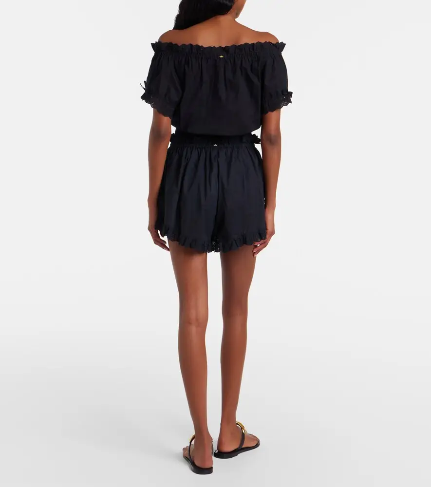 Poupette St Barth Cory broderie anglaise cotton poplin shorts | Thumbnail 3