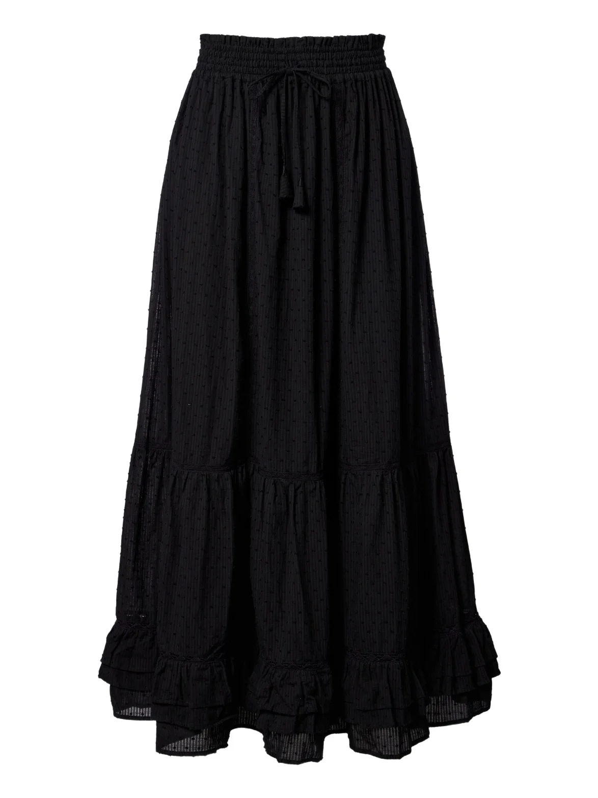 Poupette St Barth Clara tiered cotton maxi skirt