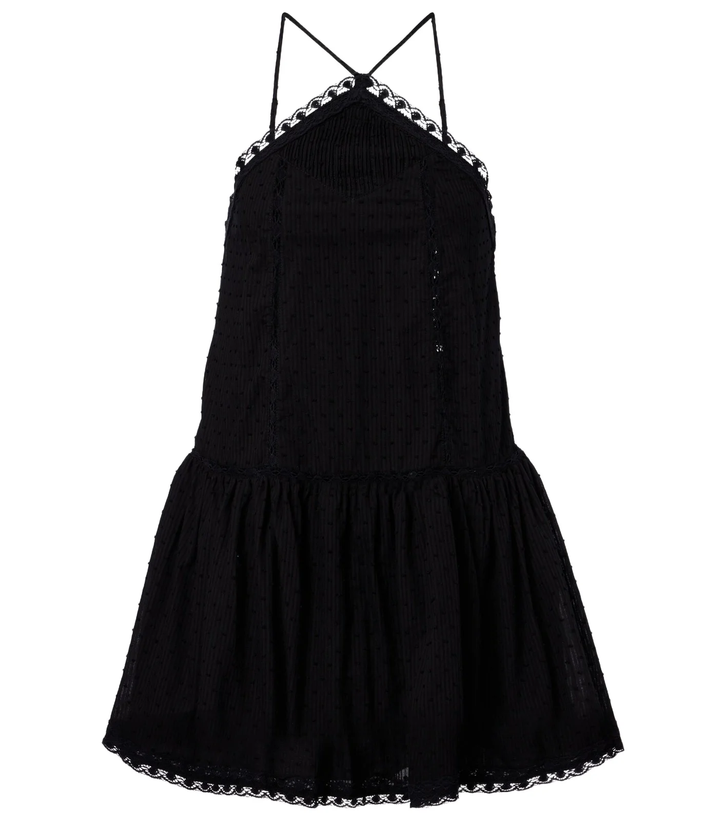 Nora crochet-trimmed cotton minidress