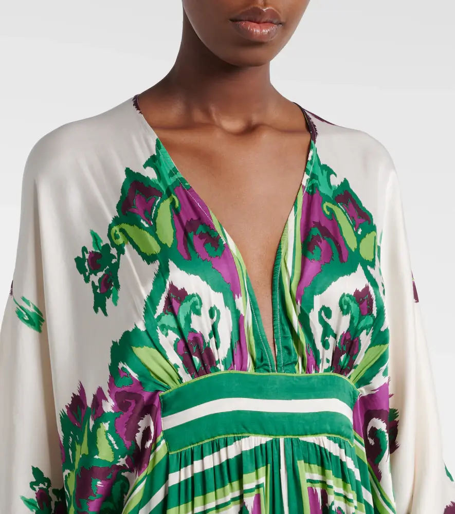 Poupette St Barth Sol floral satin kaftan | Thumbnail 3 Poupette St Barth Sol floral satin kaftan | Thumbnail 3