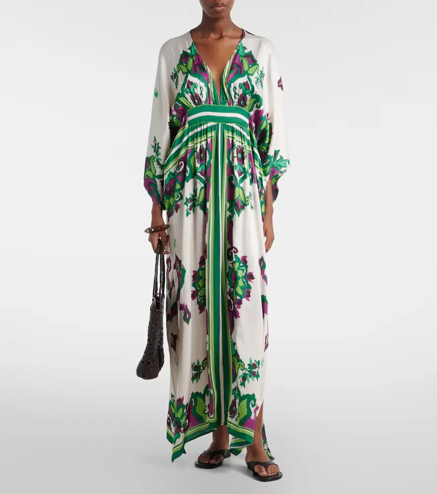 Poupette St Barth Sol floral satin kaftan | Thumbnail 4 Poupette St Barth Sol floral satin kaftan | Thumbnail 4