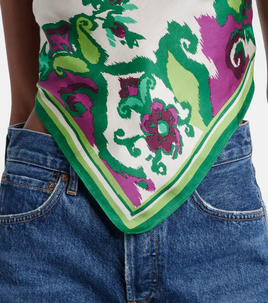 Poupette St Barth Guilia printed halterneck satin top | Thumbnail 2