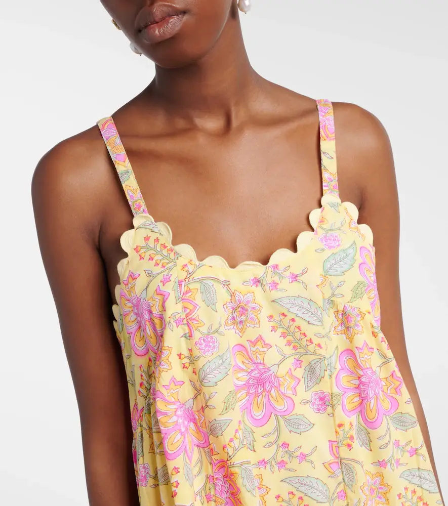 JULIET DUNN Floral scalloped cotton midi dress | Thumbnail 5