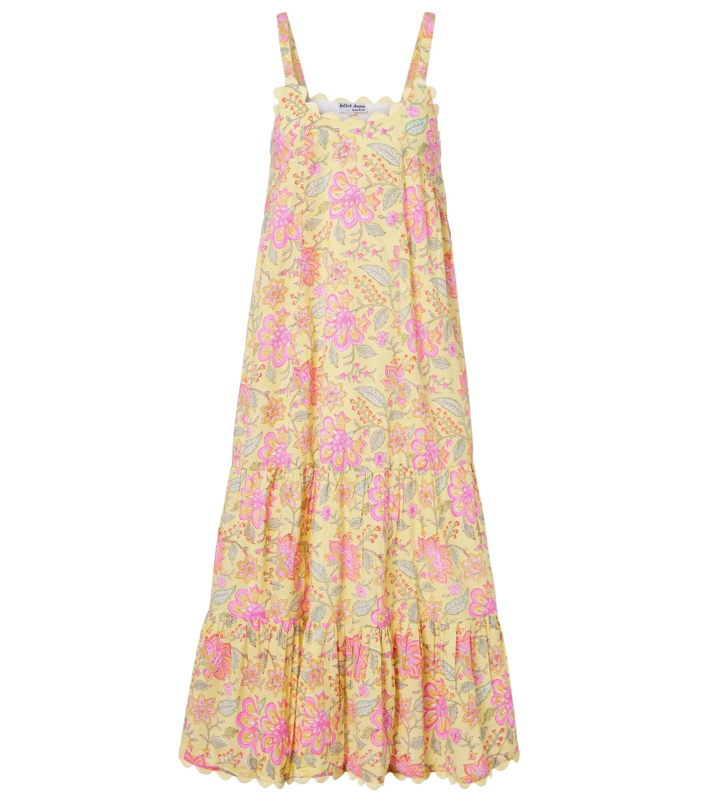Floral scalloped cotton midi dress Floral scalloped cotton midi dress