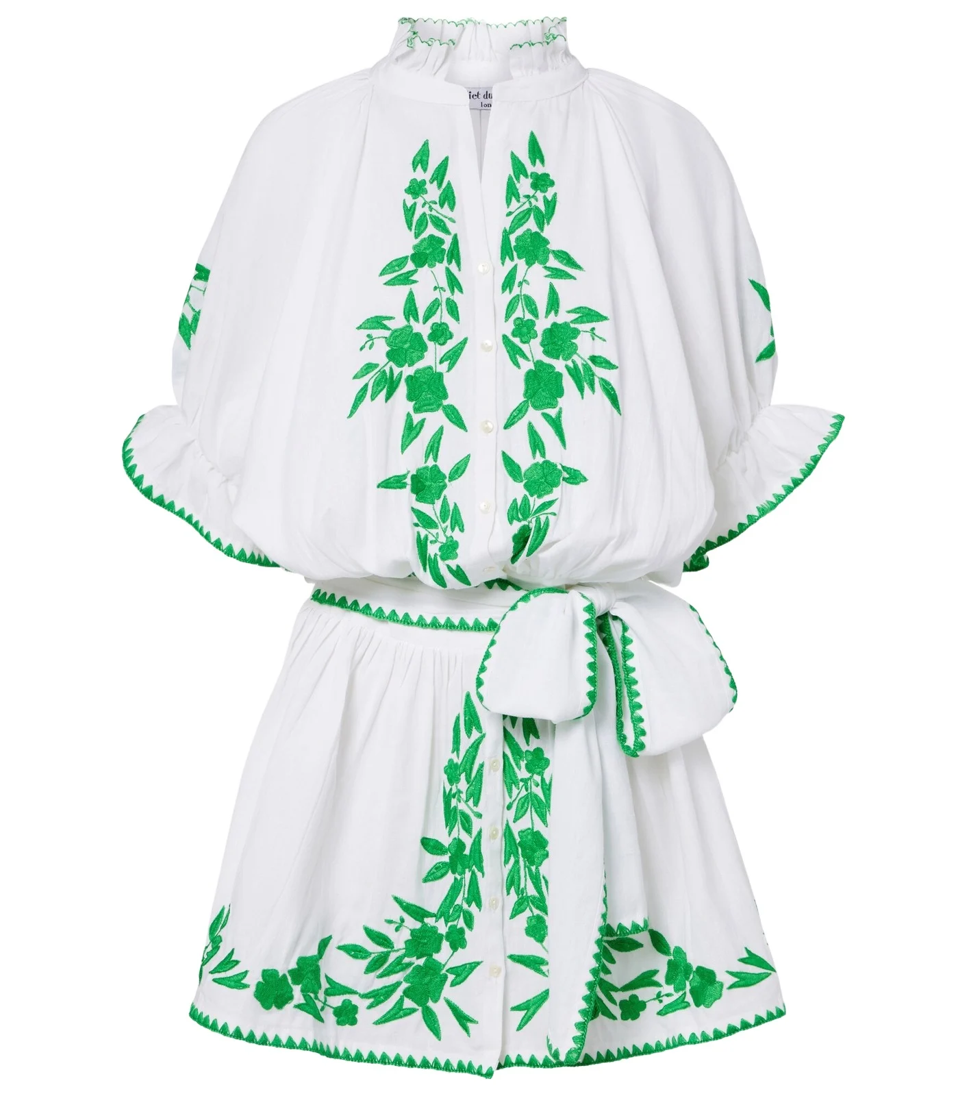 Embroidered cotton and linen minidress Embroidered cotton and linen minidress