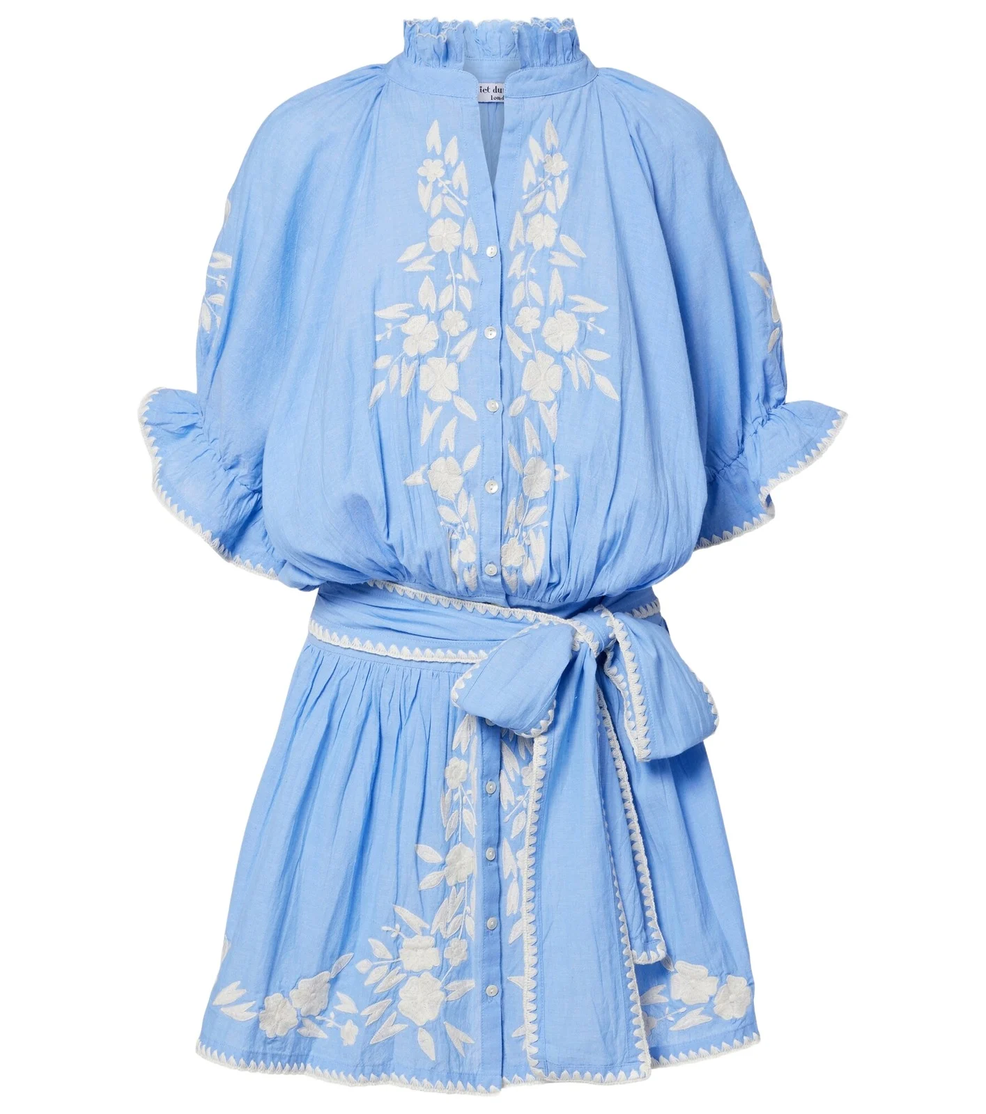 Embroidered cotton chambray minidress Embroidered cotton chambray minidress