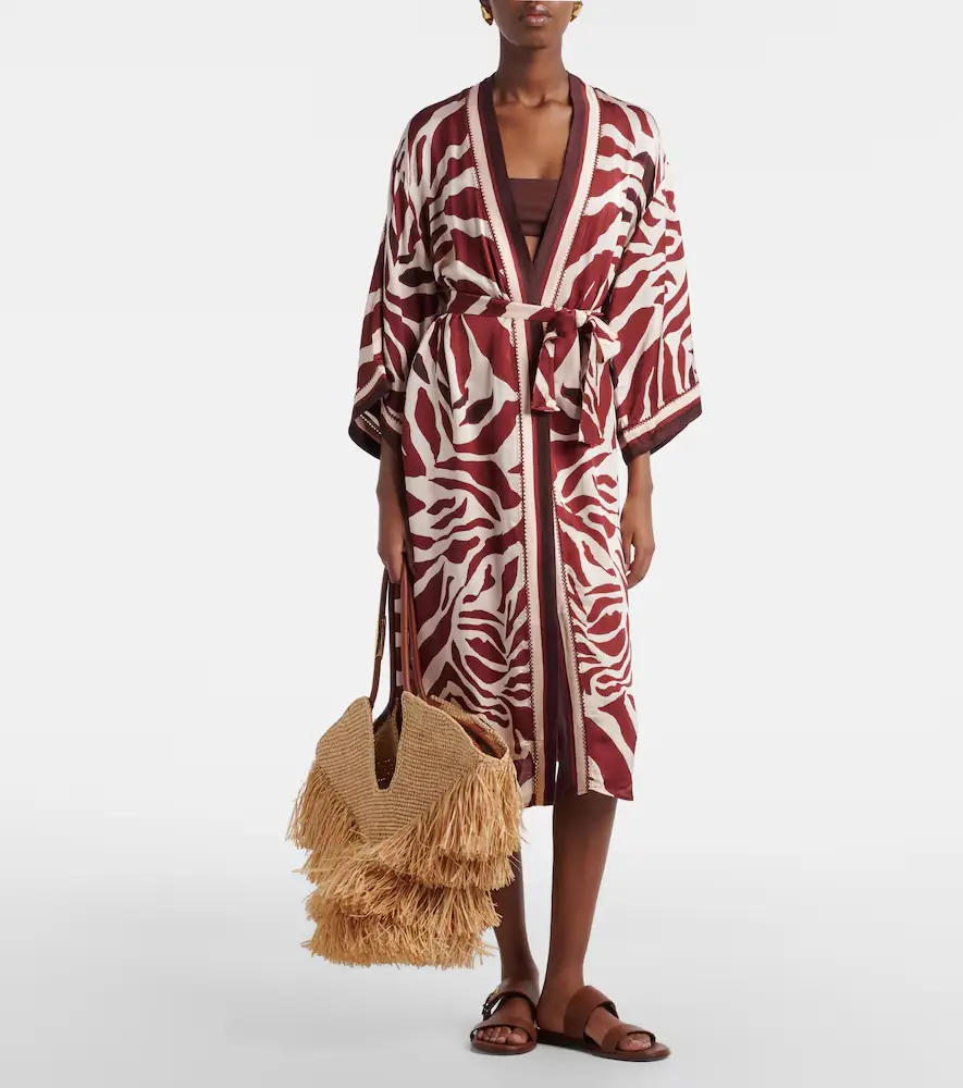 Poupette St Barth Erica printed satin kaftan | Thumbnail 4