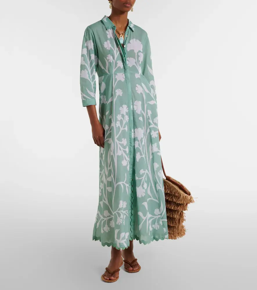 JULIET DUNN Floral scalloped cotton shirt dress | Thumbnail 6