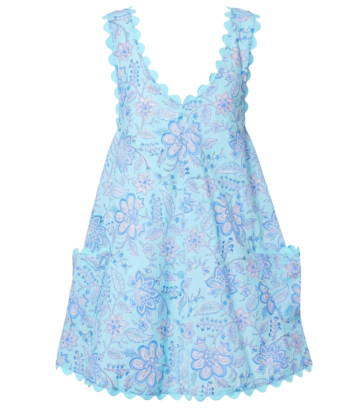 Floral scalloped cotton minidress Floral scalloped cotton minidress