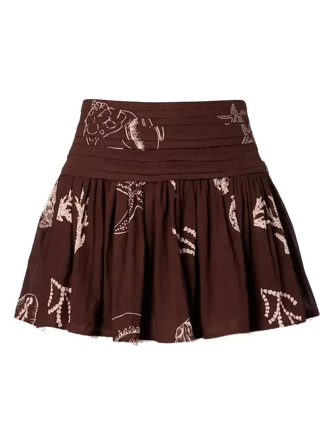 Colleen pleated cotton miniskirt Colleen pleated cotton miniskirt