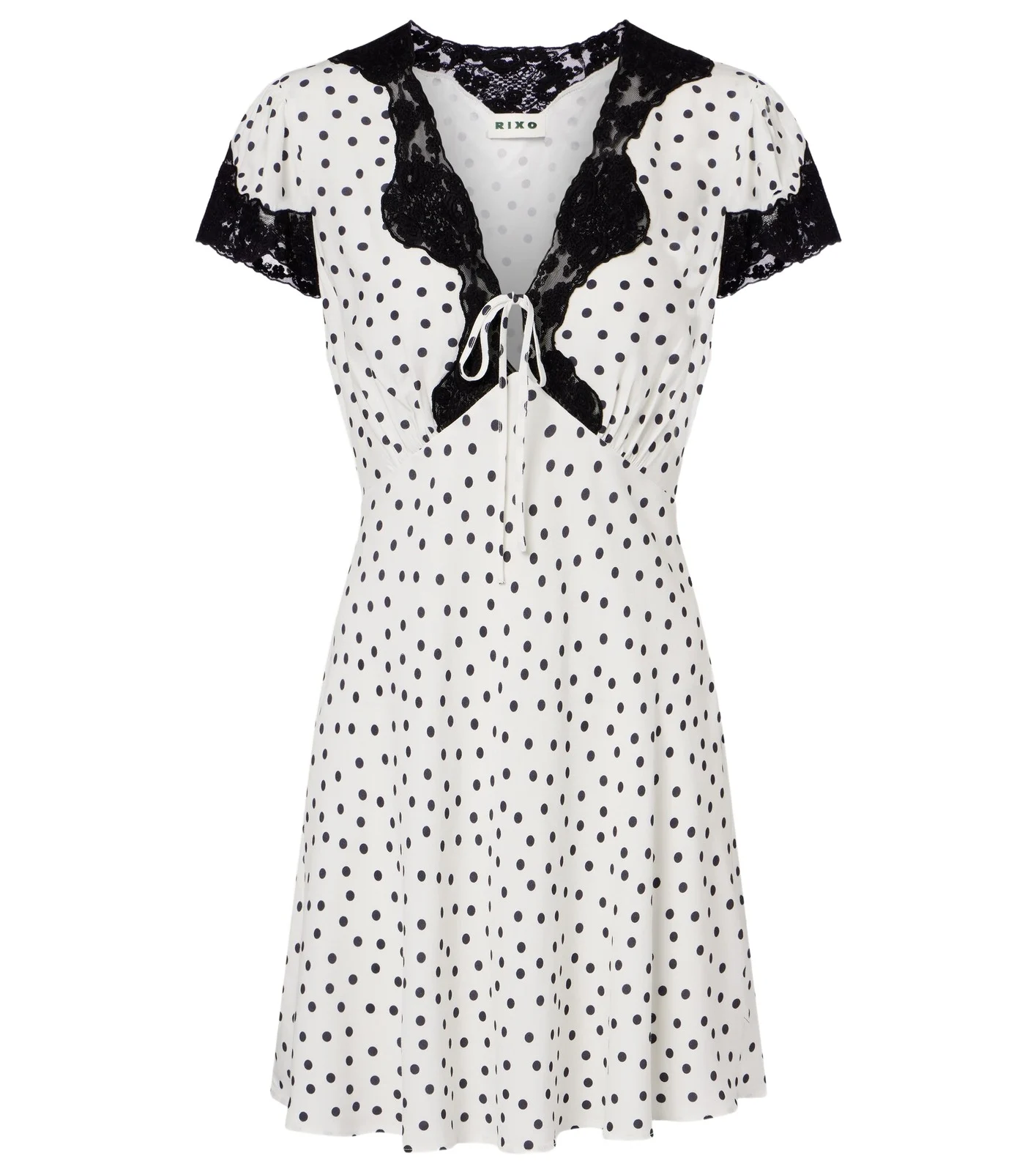 Polka-dot lace-trimmed minidress Polka-dot lace-trimmed minidress