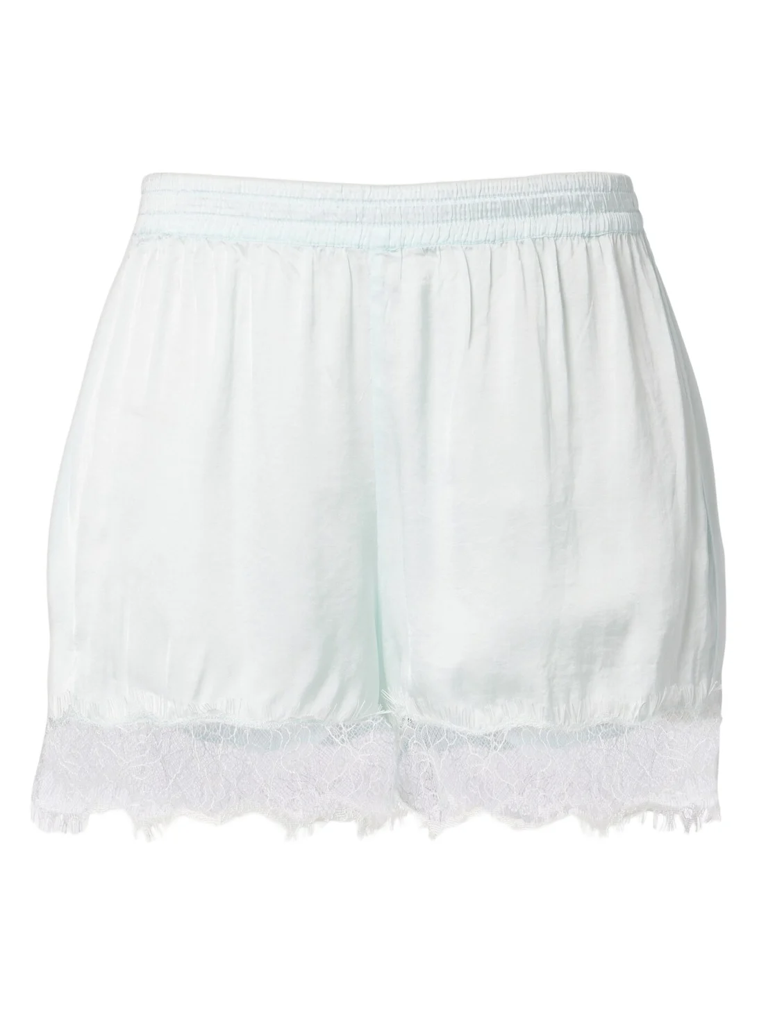 Poupette St Barth Doris lace-trimmed satin shorts