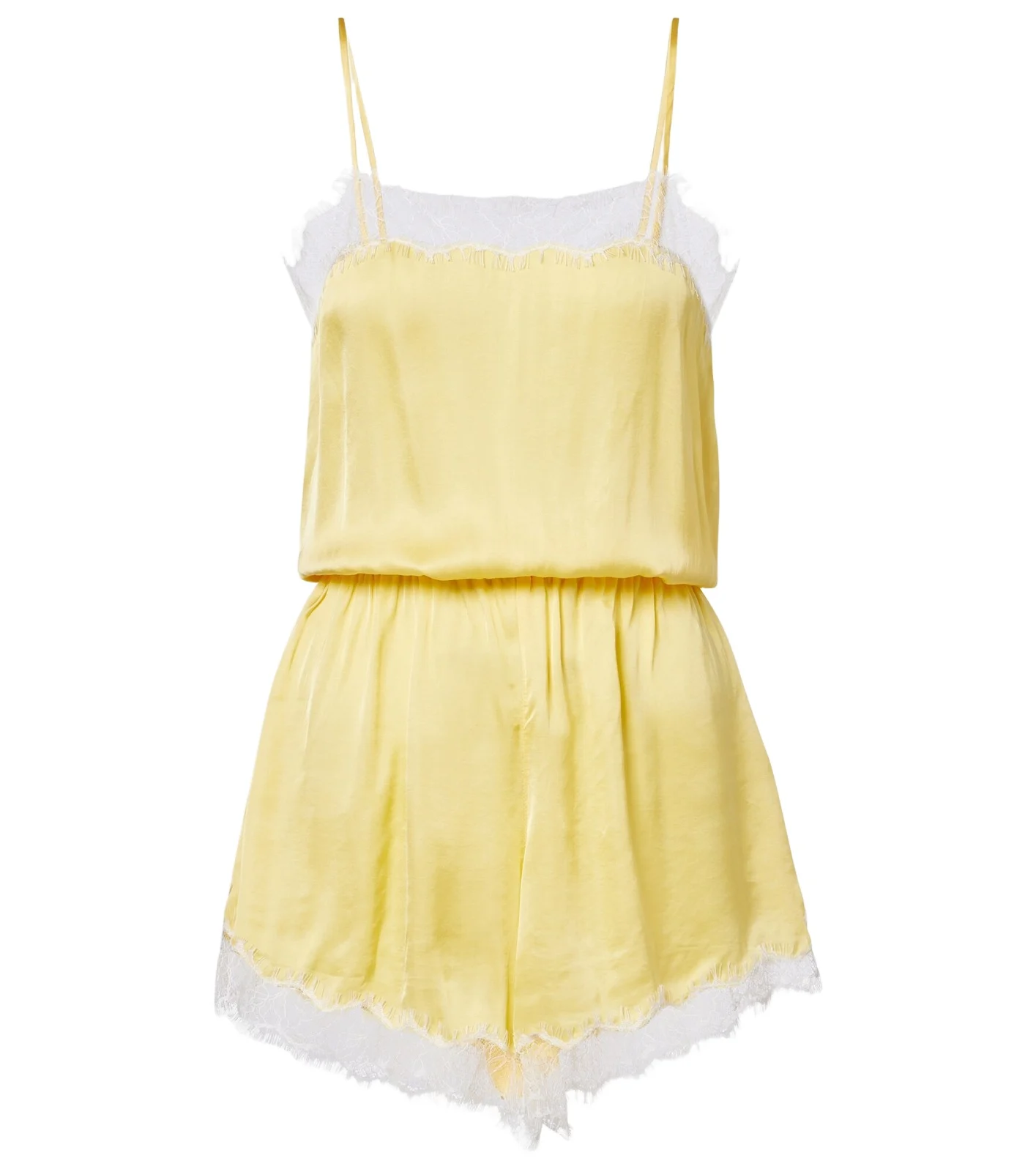 Silvia lace-trimmed satin romper Silvia lace-trimmed satin romper