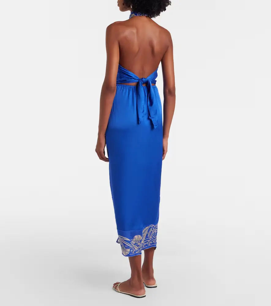 Poupette St Barth Hana floral halterneck satin midi dress | Thumbnail 2 Poupette St Barth Hana floral halterneck satin midi dress | Thumbnail 2
