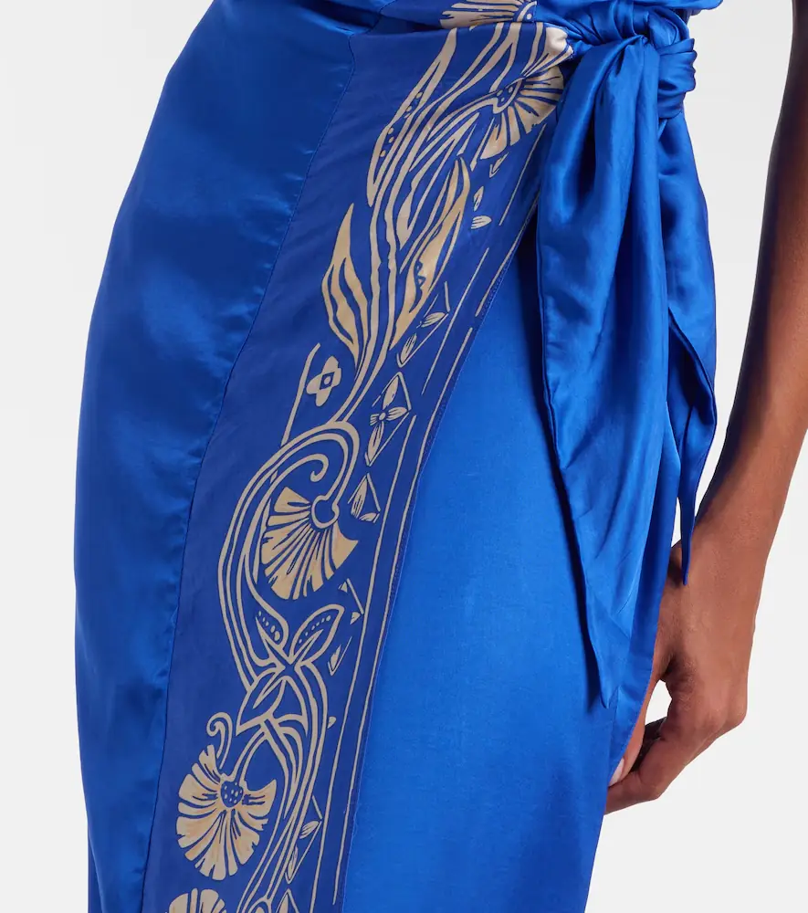 Poupette St Barth Hana floral halterneck satin midi dress | Thumbnail 4 Poupette St Barth Hana floral halterneck satin midi dress | Thumbnail 4