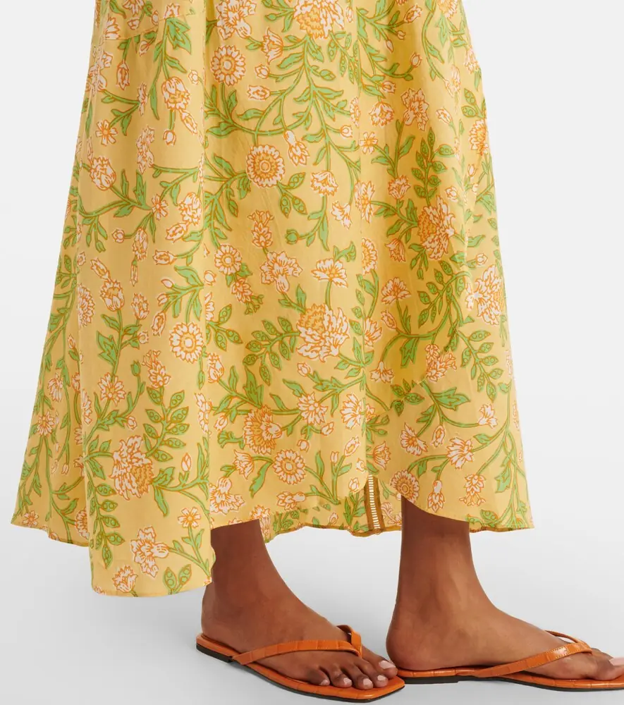 Poupette St Barth Eva floral cotton midi skirt | Thumbnail 5