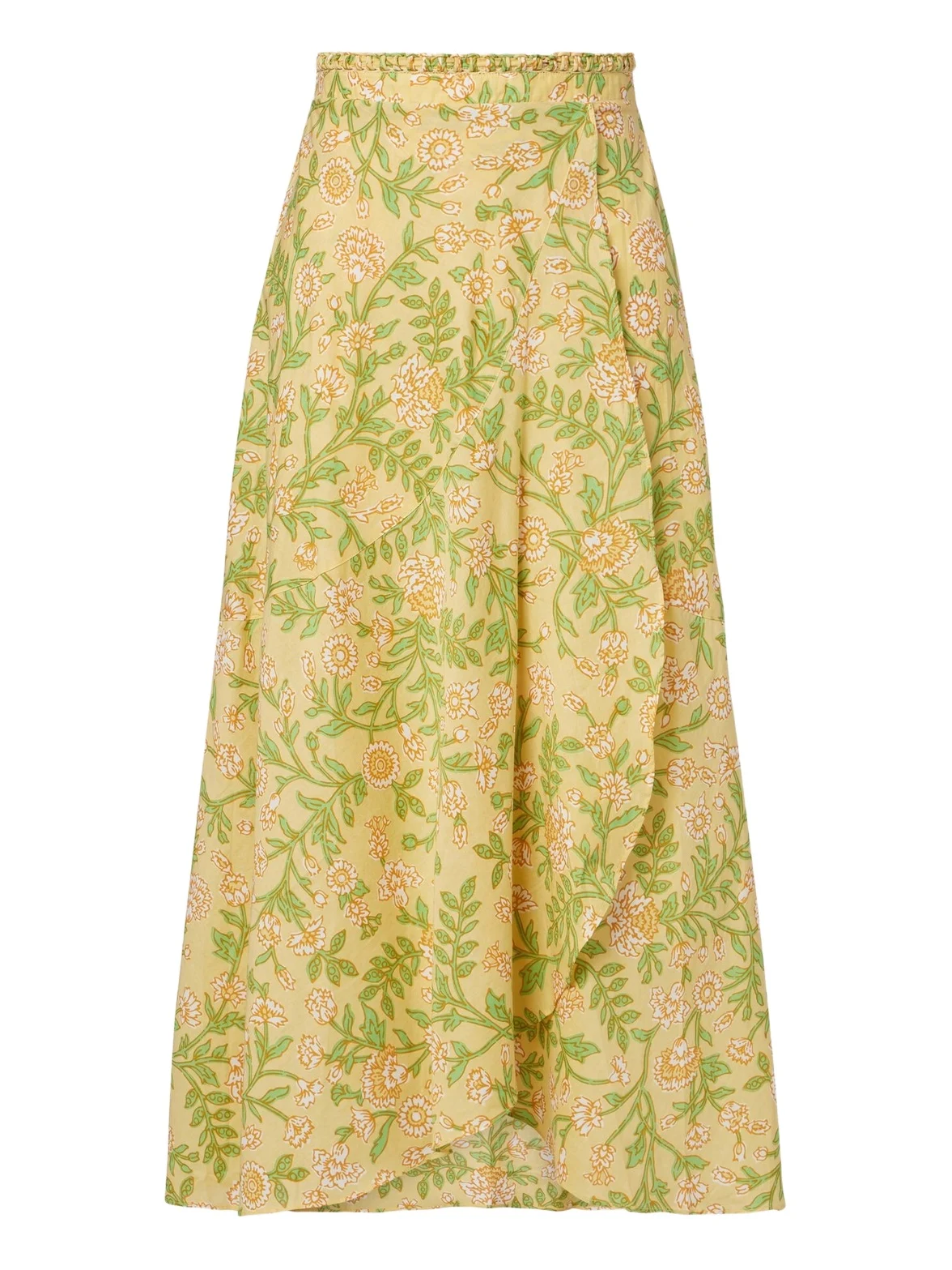 Poupette St Barth Eva floral cotton midi skirt