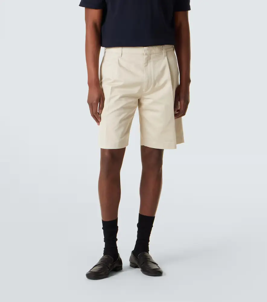 Prada Pleated cotton Bermuda shorts | Thumbnail 4
