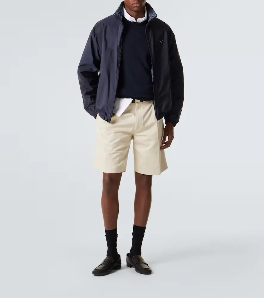 Prada Pleated cotton Bermuda shorts | Thumbnail 5