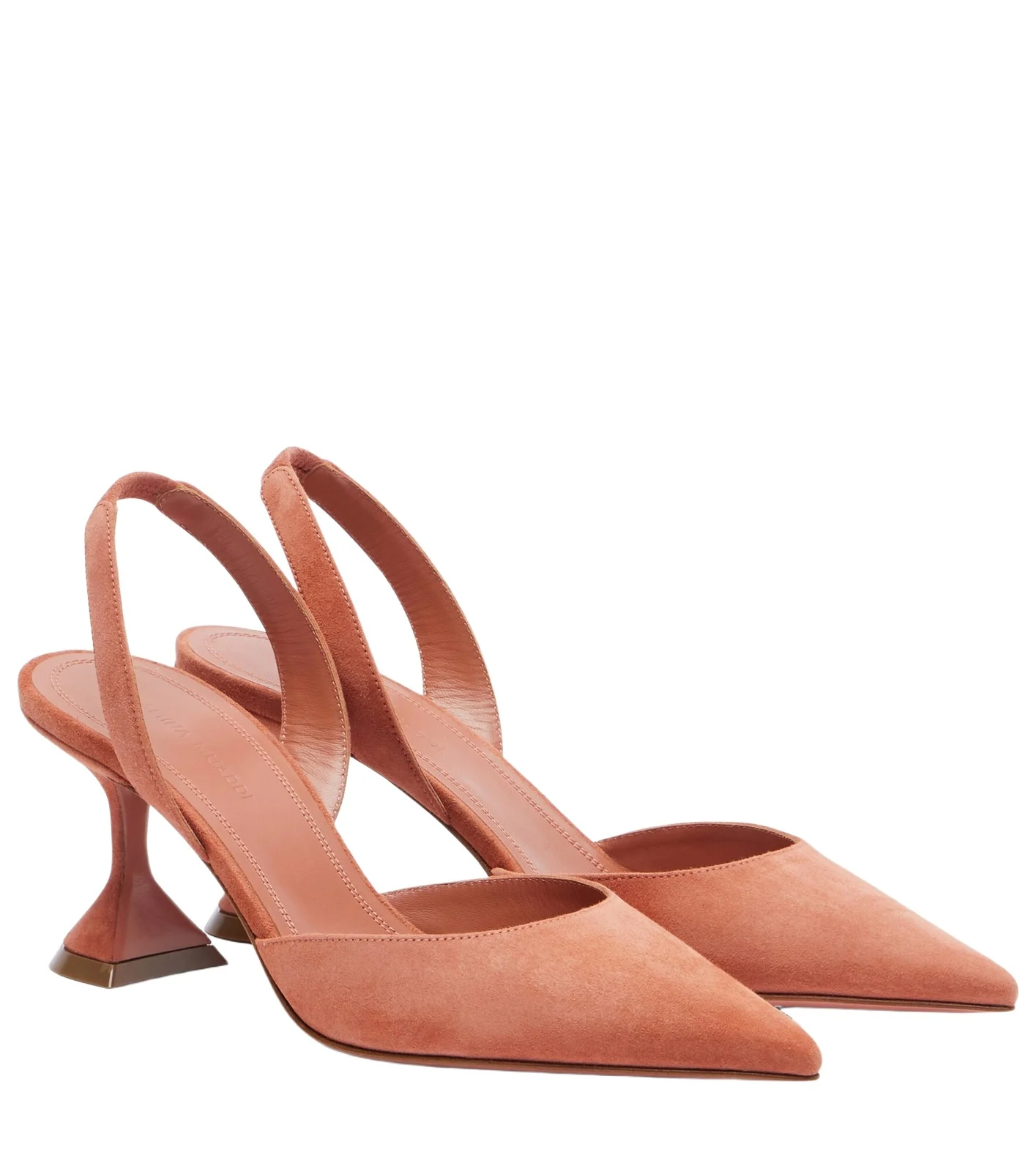 Amina Muaddi Holli suede slingback pumps