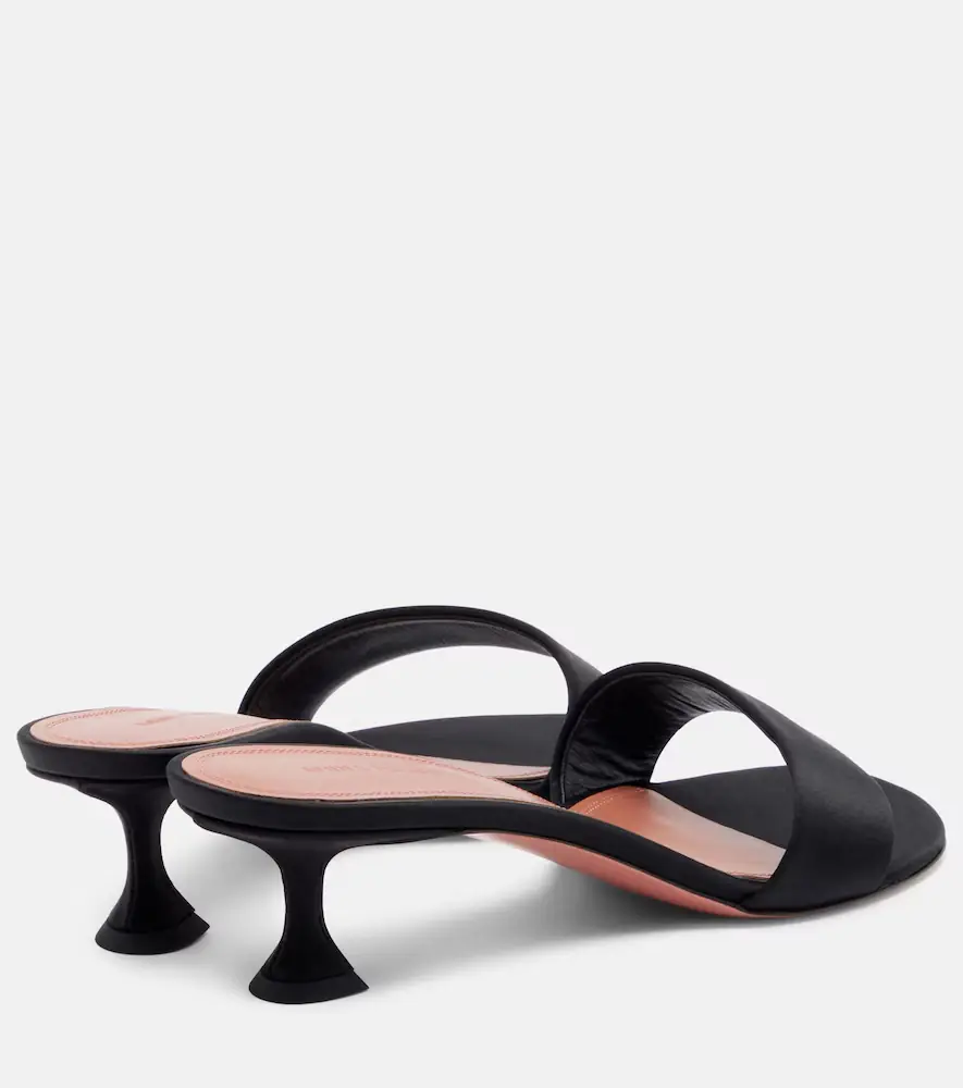 Amina Muaddi Andreea satin mules | Thumbnail 3 Amina Muaddi Andreea satin mules | Thumbnail 3