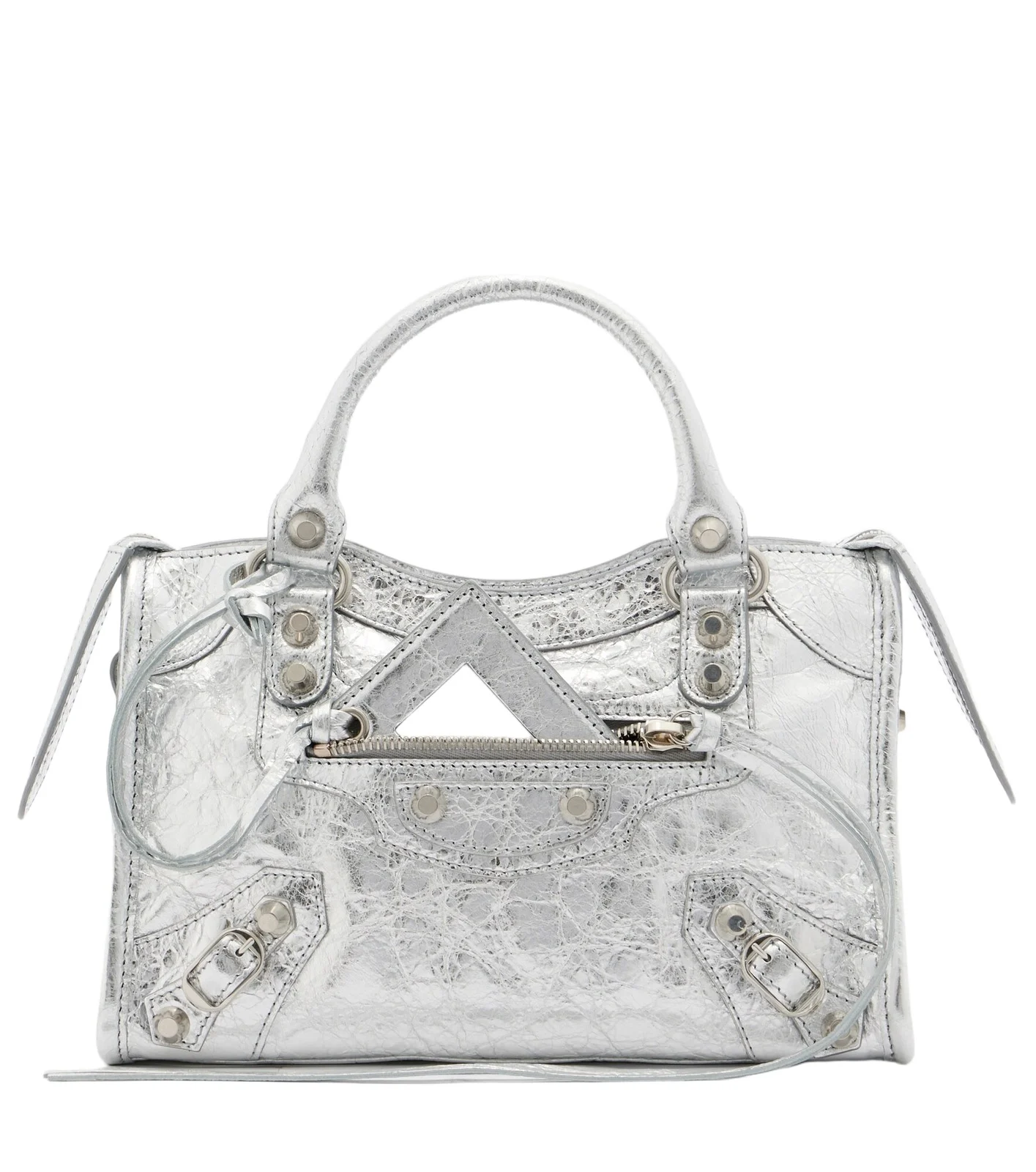 Le City Small metallic leather top-handle bag