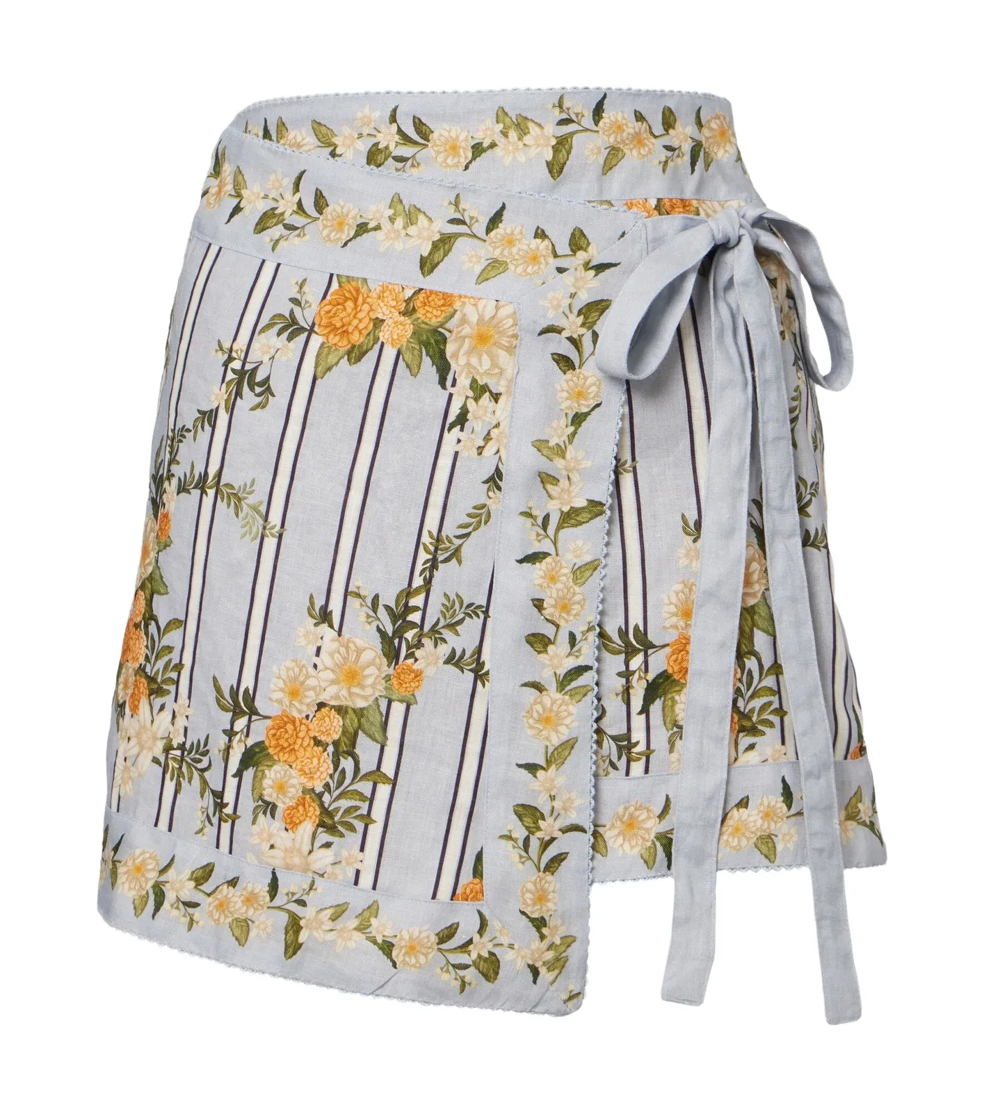 Luna floral linen beach cover-up