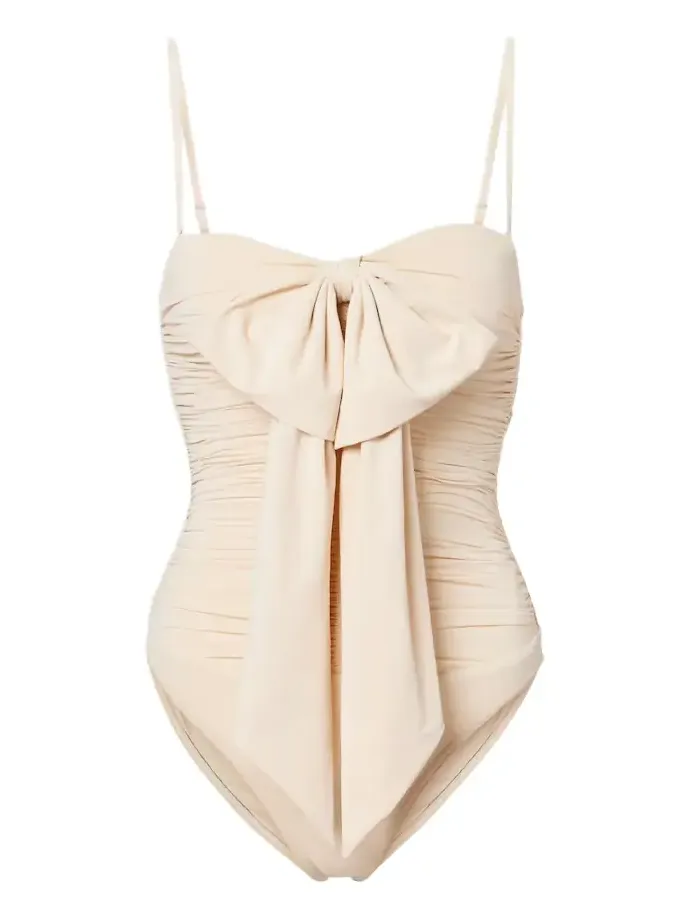 Como bow-detail draped swimsuit Como bow-detail draped swimsuit