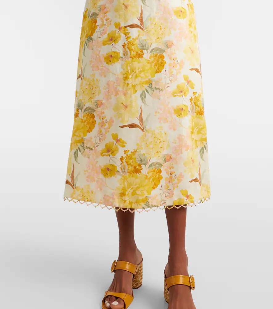 Zimmermann Como floral ruffled linen midi dress | Thumbnail 3