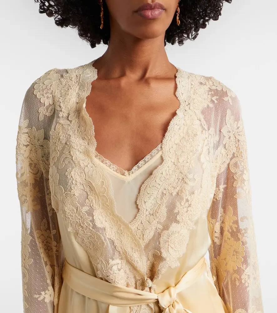 Zimmermann Como lace-trimmed draped silk midi dress | Thumbnail 5 Zimmermann Como lace-trimmed draped silk midi dress | Thumbnail 5