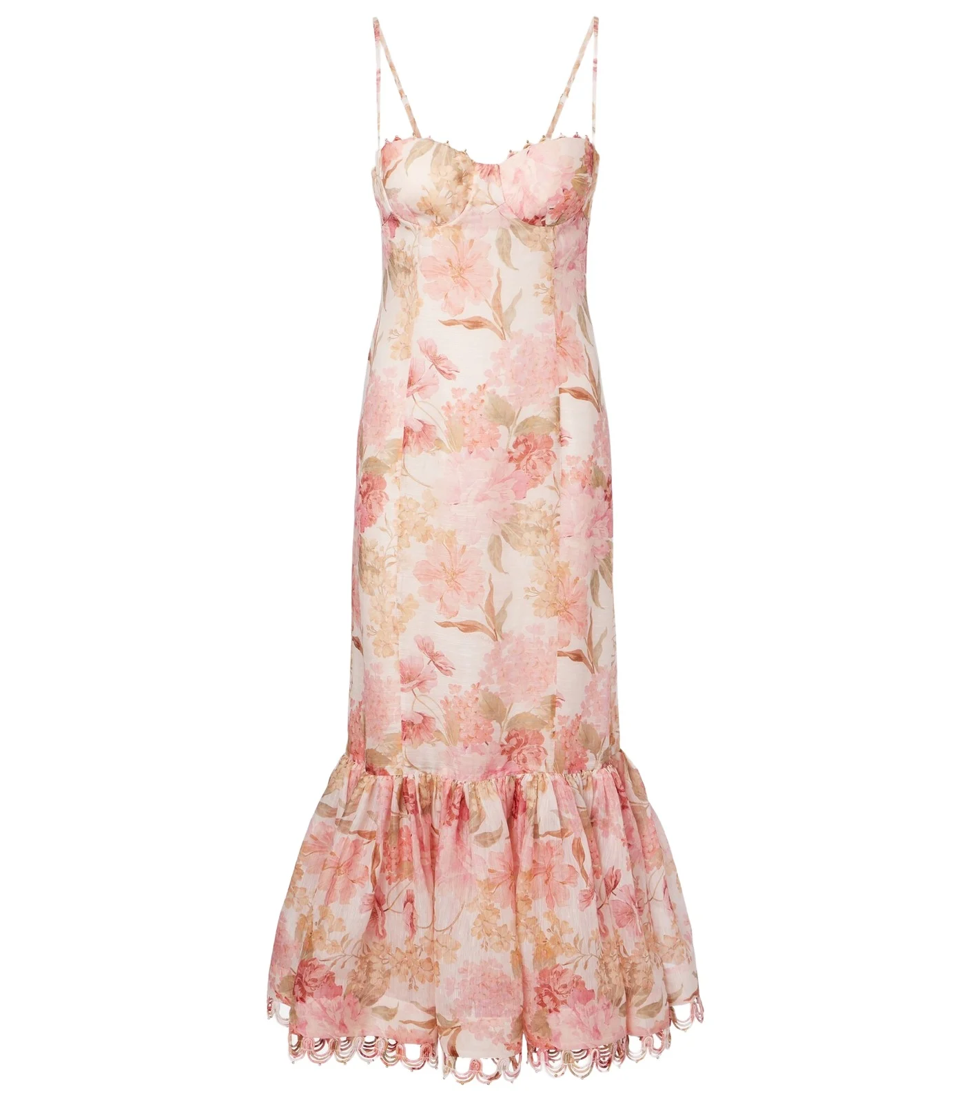 Como floral linen and silk midi dress Como floral linen and silk midi dress