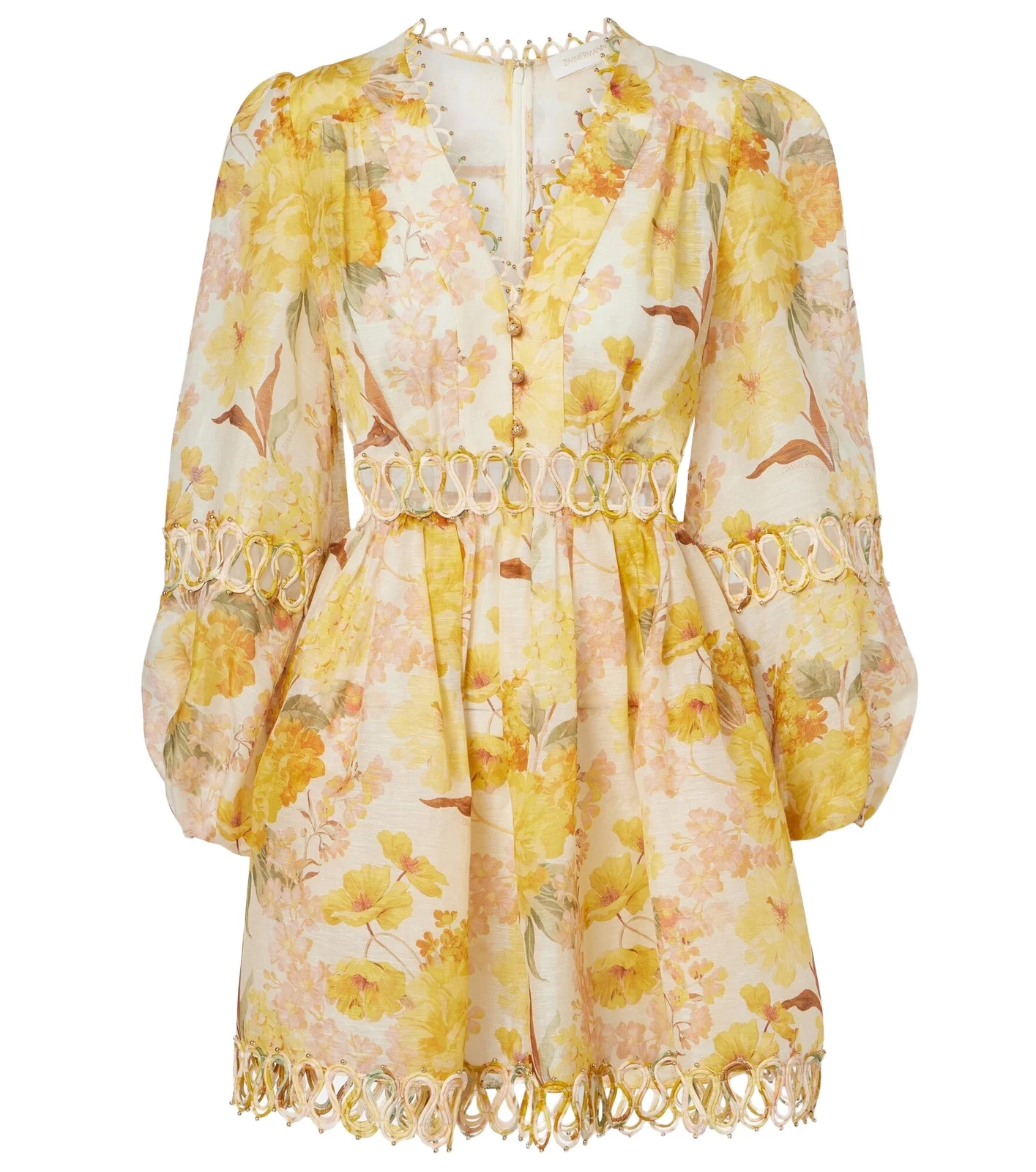 Como floral linen and silk minidress Como floral linen and silk minidress