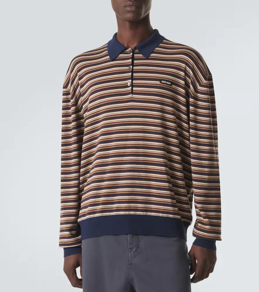 Miu Miu Striped virgin wool polo sweater | Thumbnail 3