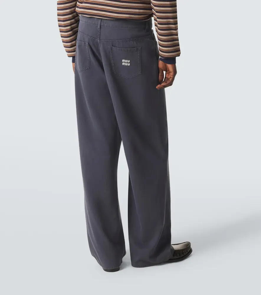 Miu Miu Embroidered wide-leg jeans | Thumbnail 3