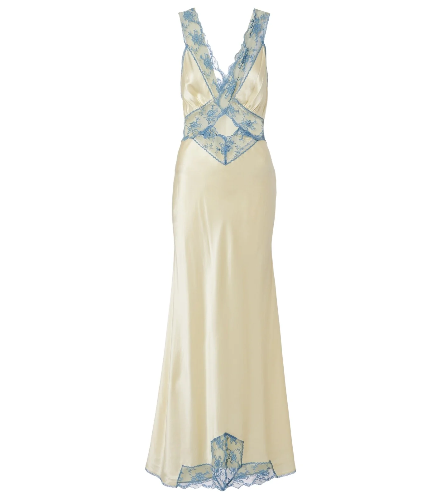 Lace-trimmed silk maxi dress Lace-trimmed silk maxi dress