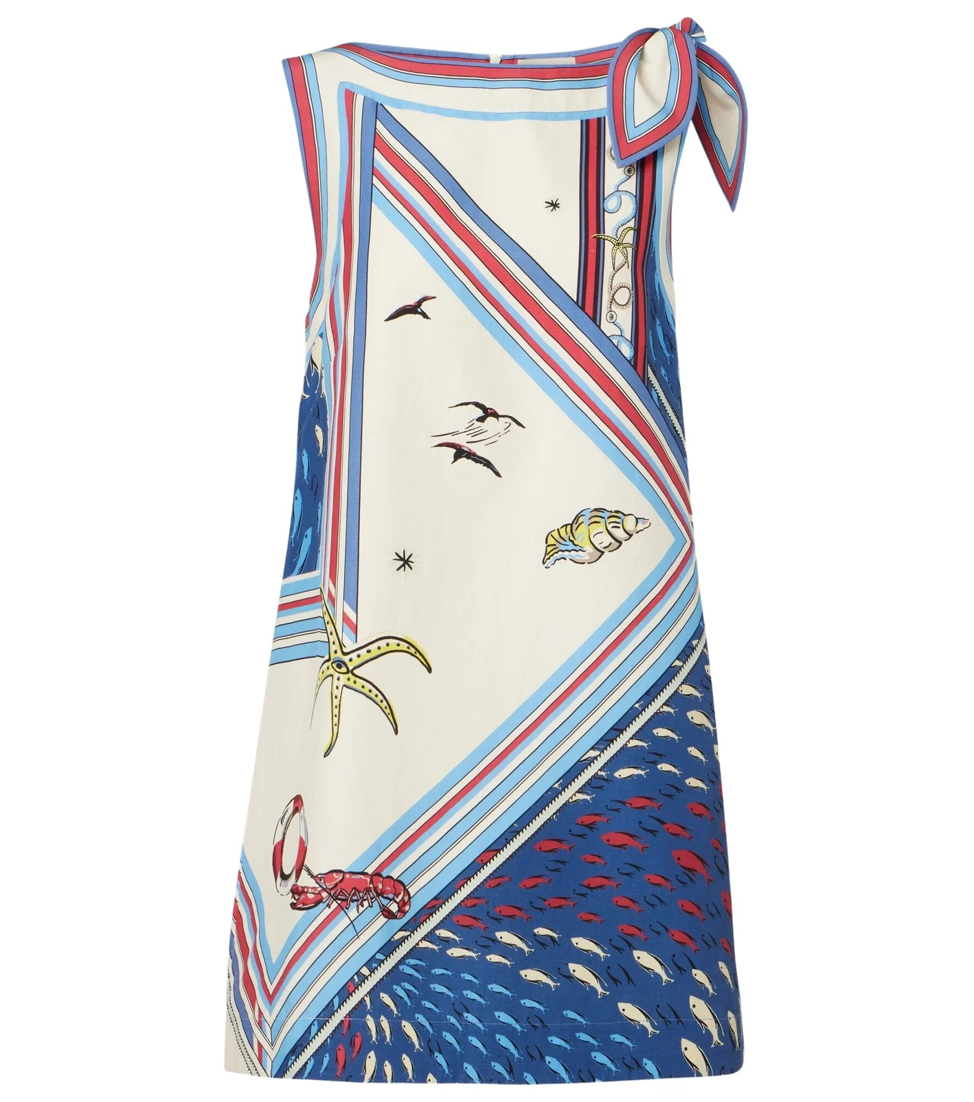 Apollo bow-detail printed minidress