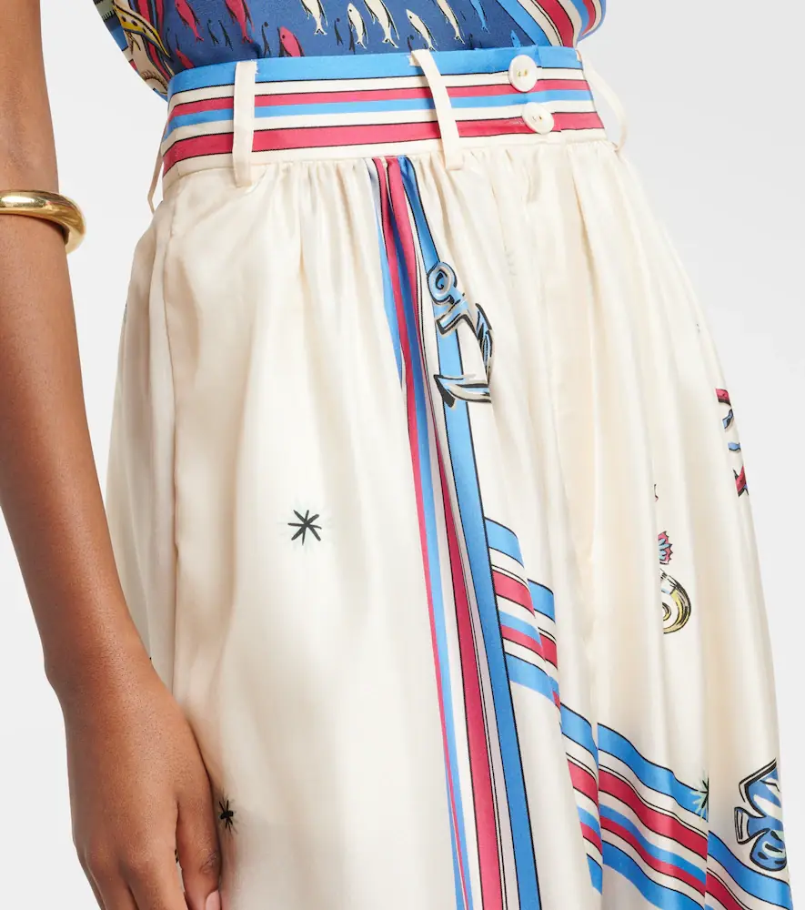 ALÉMAIS Apollo printed cropped silk satin balloon pants | Thumbnail 2