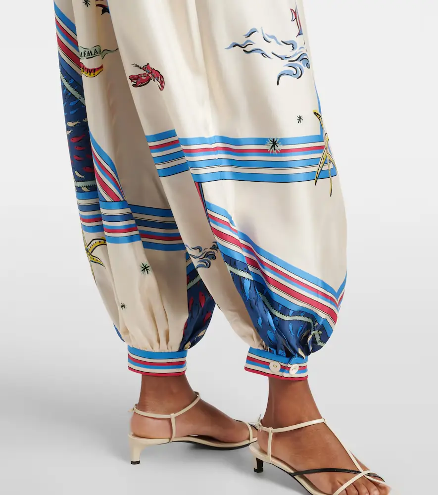 ALÉMAIS Apollo printed cropped silk satin balloon pants | Thumbnail 6