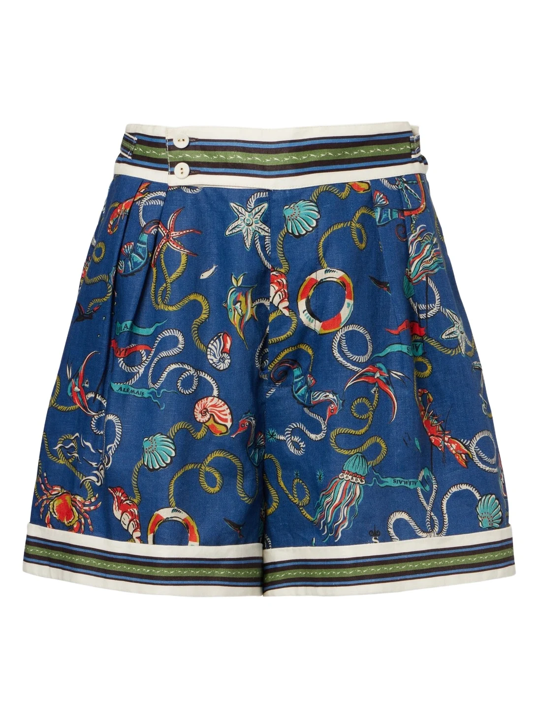 ALÉMAIS Alémais Cove printed linen shorts