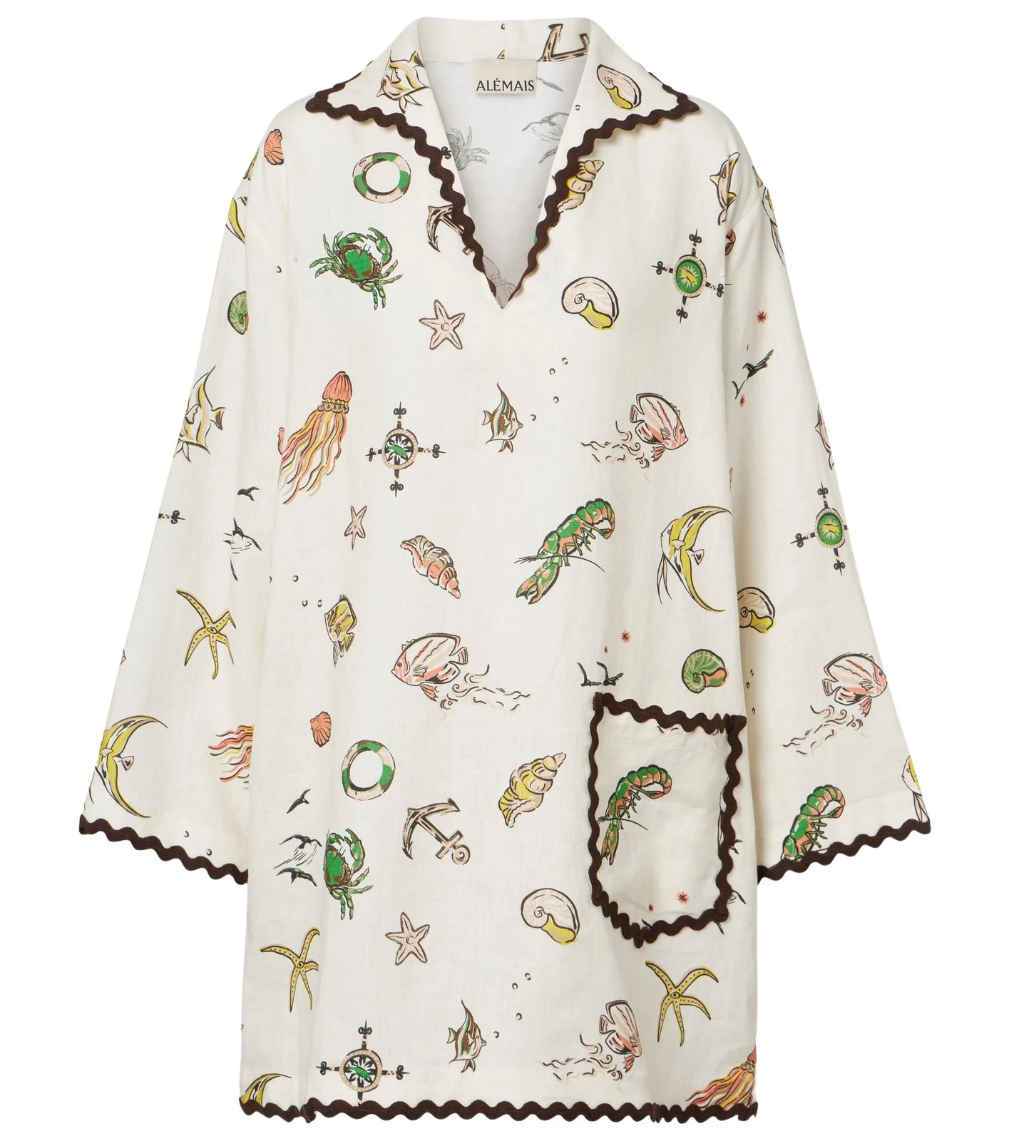 Alémais Printed linen minidress