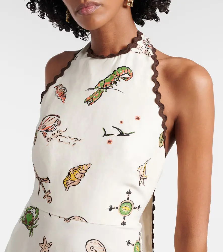 ALÉMAIS Alémais Printed halterneck maxi dress | Thumbnail 4