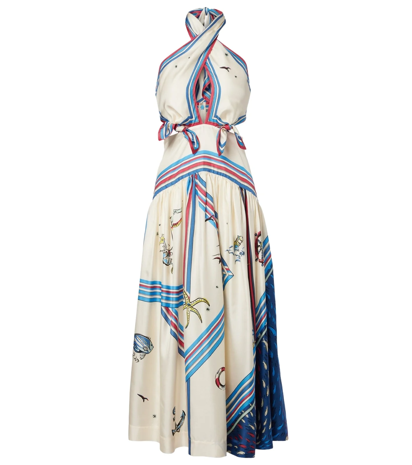 Apollo cutout printed silk midi dress