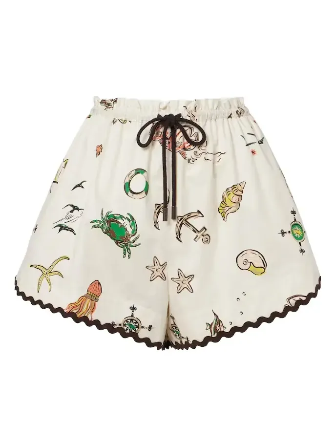 Alémais Printed cotton shorts