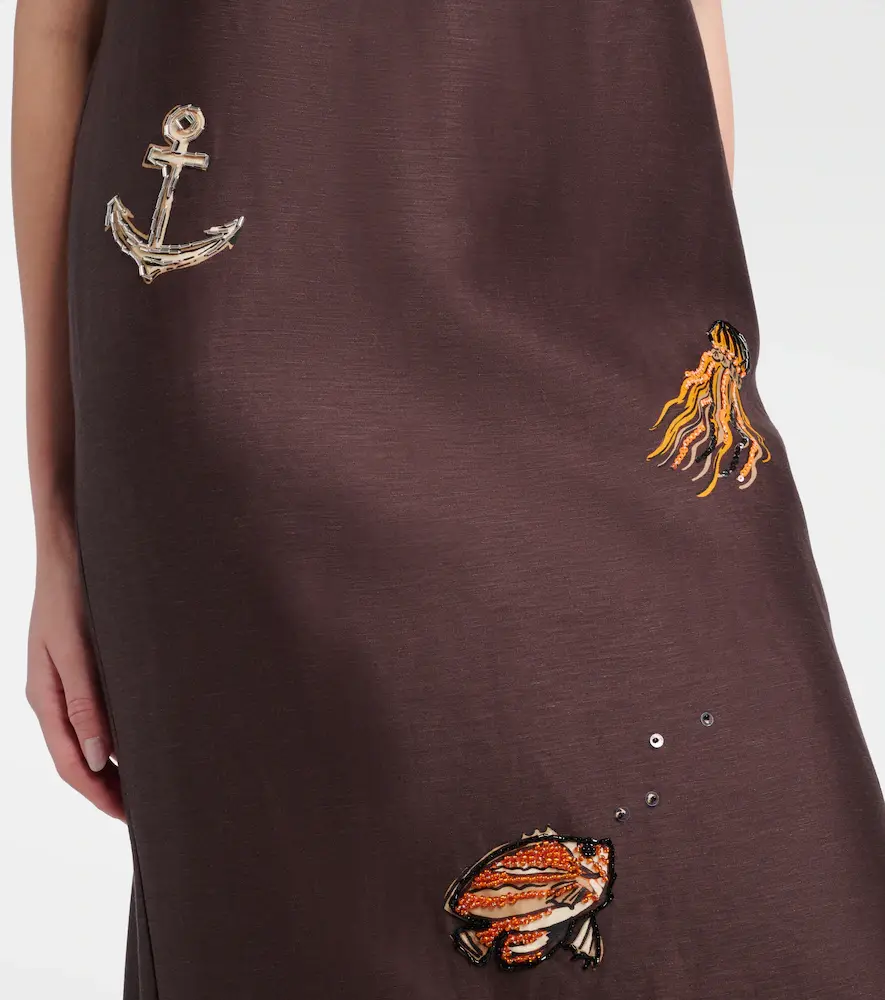 Alemais Alémais Embellished printed linen-blend maxi dress | Thumbnail 6 Alemais Alémais Embellished printed linen-blend maxi dress | Thumbnail 6