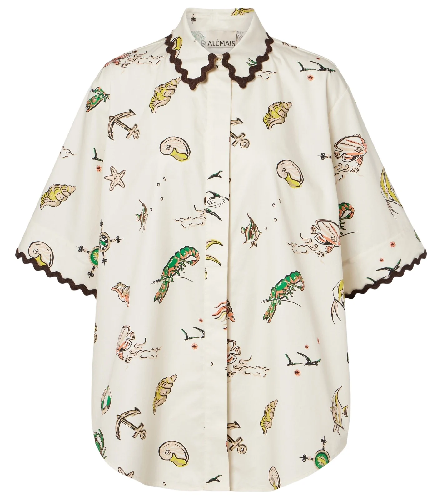 Alémais Printed oversized cotton shirt
