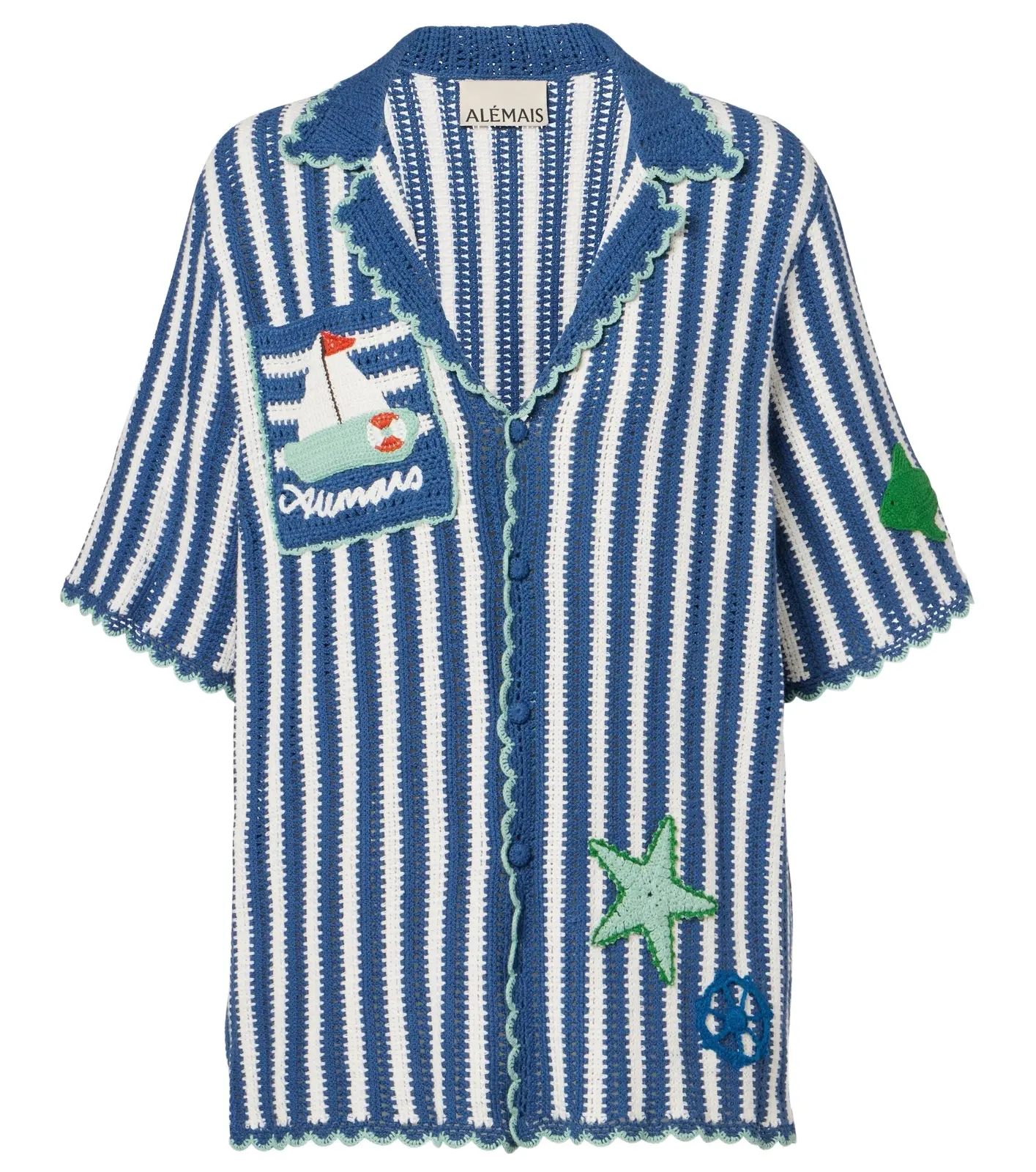 Alémais Crochet striped cotton shirt