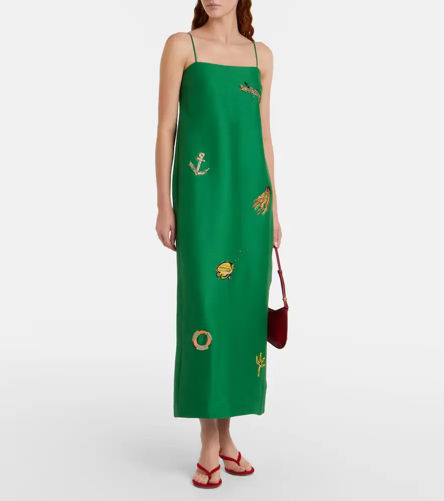 ALÉMAIS Embellished printed linen-blend maxi dress | Thumbnail 2