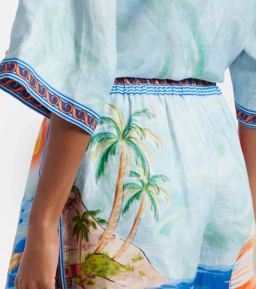 ALÉMAIS Printed linen shorts | Thumbnail 3