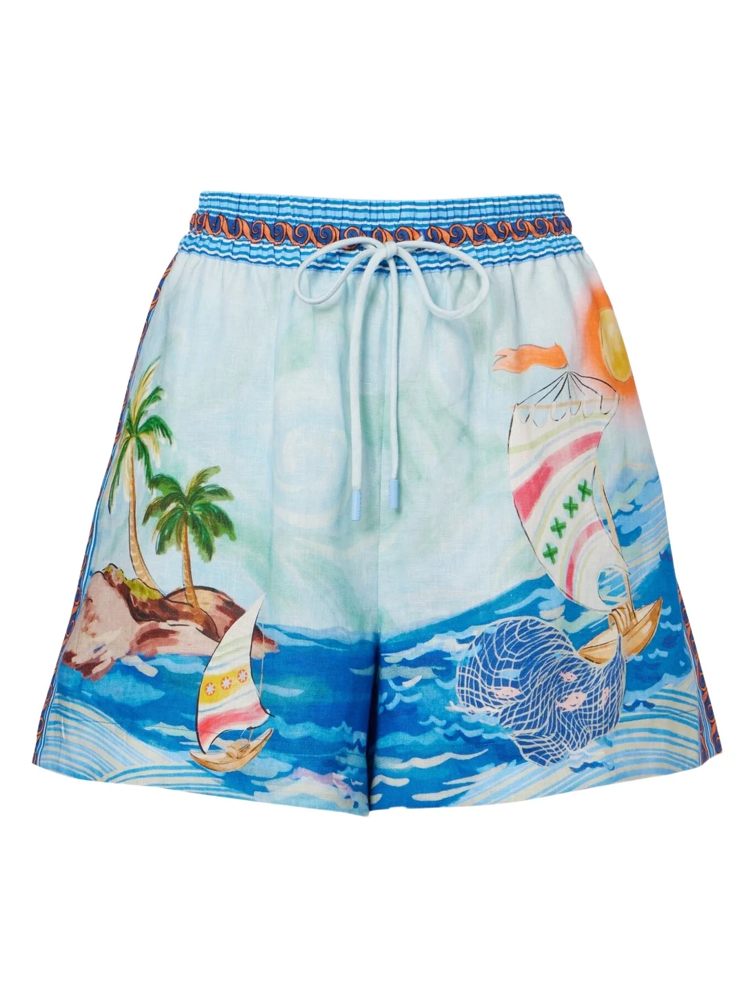 ALÉMAIS Alémais Printed linen shorts