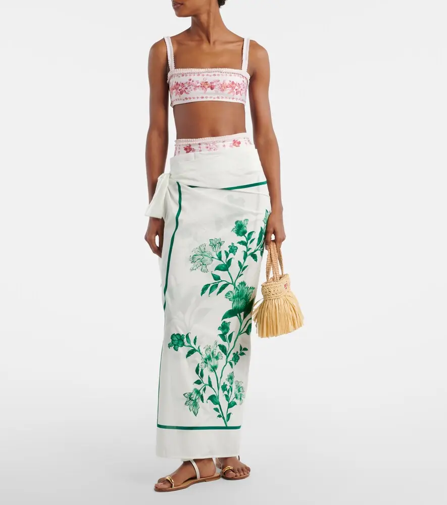 Agua by Agua Bendita Lavanda floral cotton and silk beach cover-up | Thumbnail 4 Agua by Agua Bendita Lavanda floral cotton and silk beach cover-up | Thumbnail 4